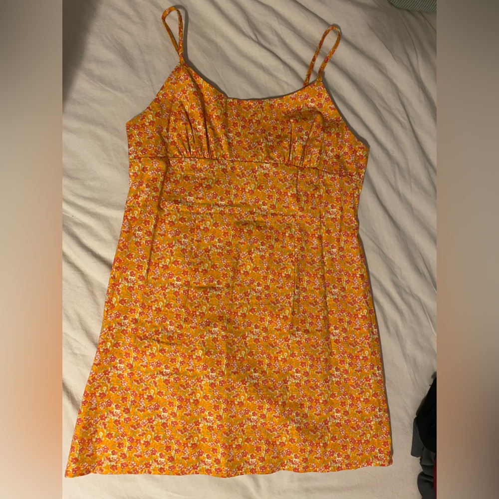 Orange floral dress